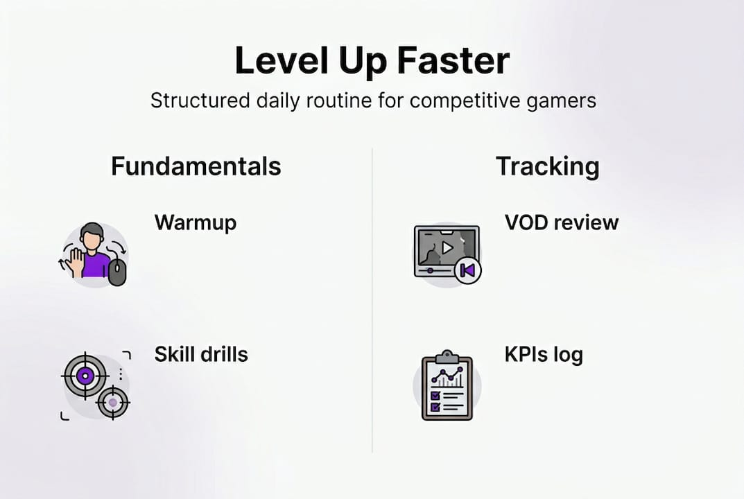 Infographic of daily competitive gaming routine