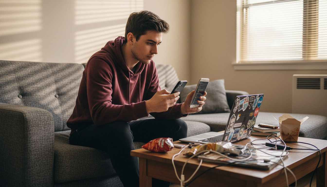 Developer tests hybrid app on two phones