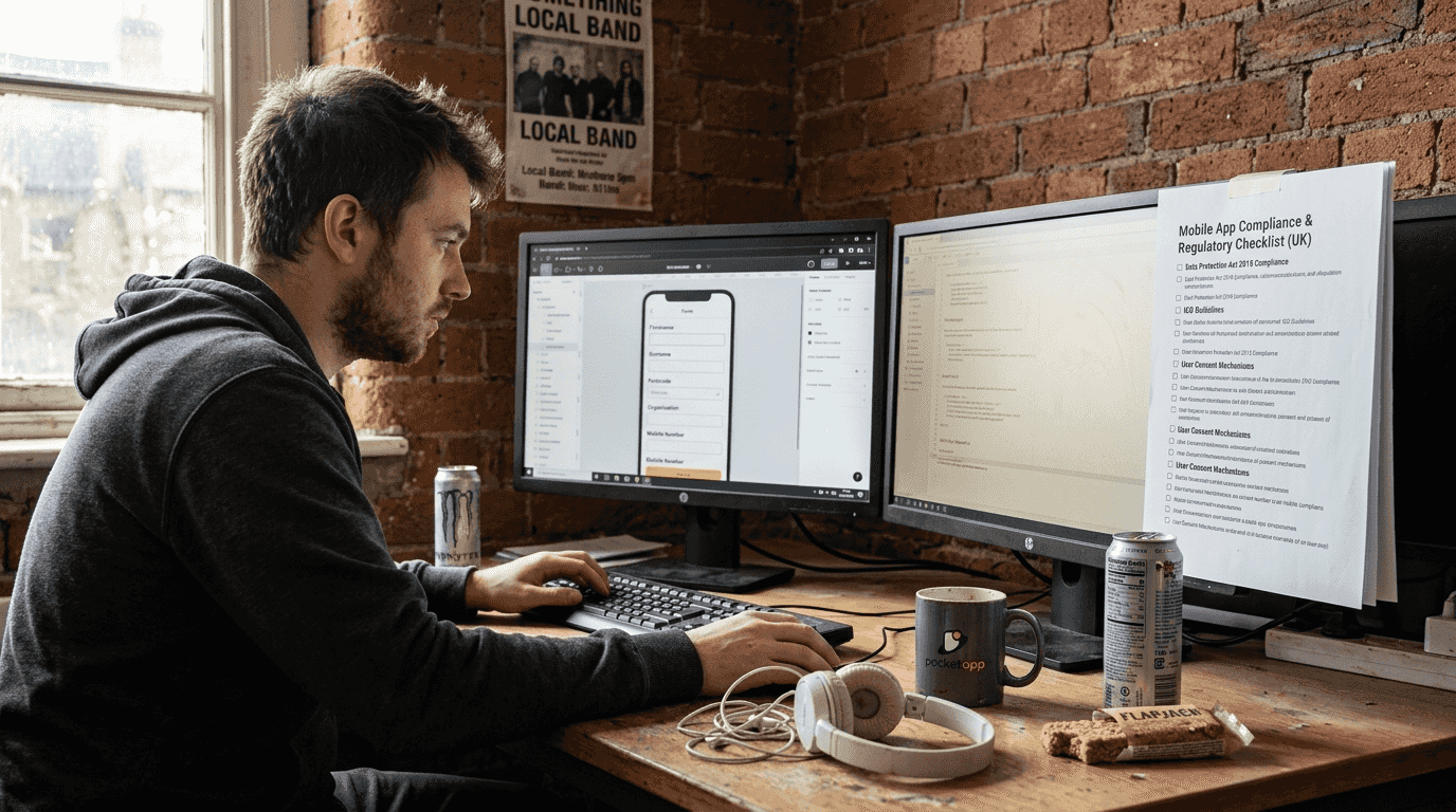 Developer customising workflow in mobile app