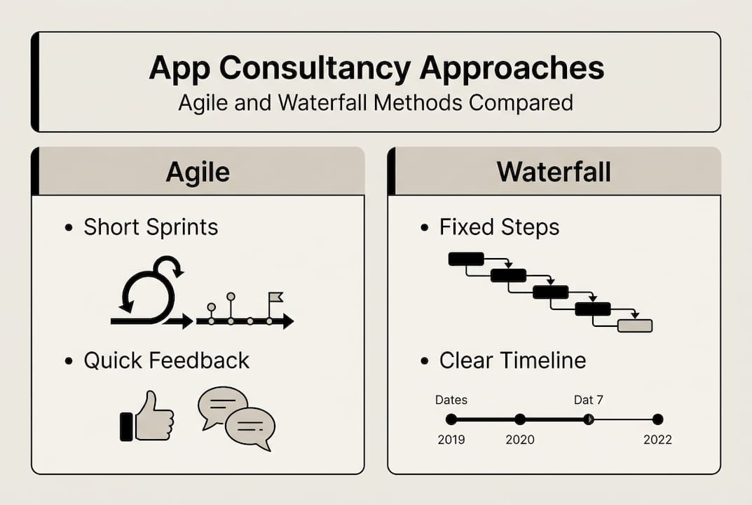 Infographic comparing Agile and Waterfall methods