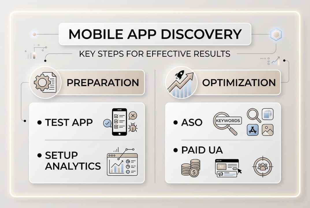 Infographic shows key mobile app discovery steps