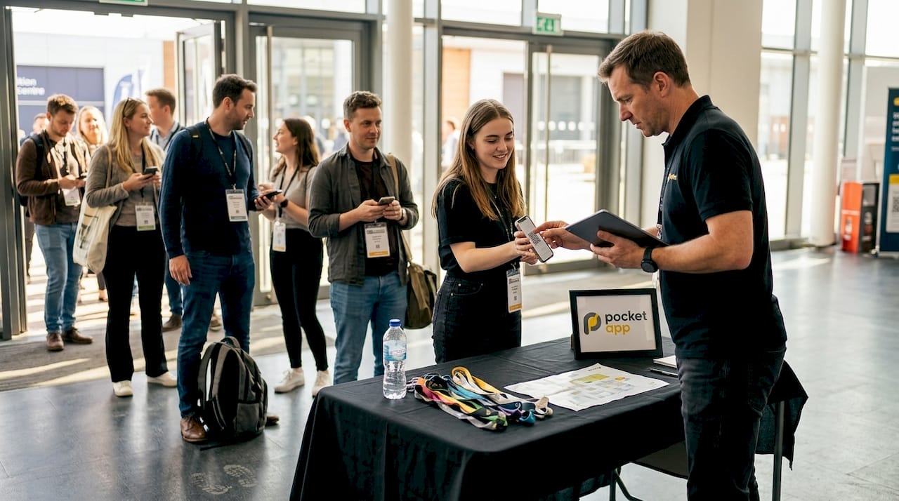 Organizer scanning attendee app QR codes