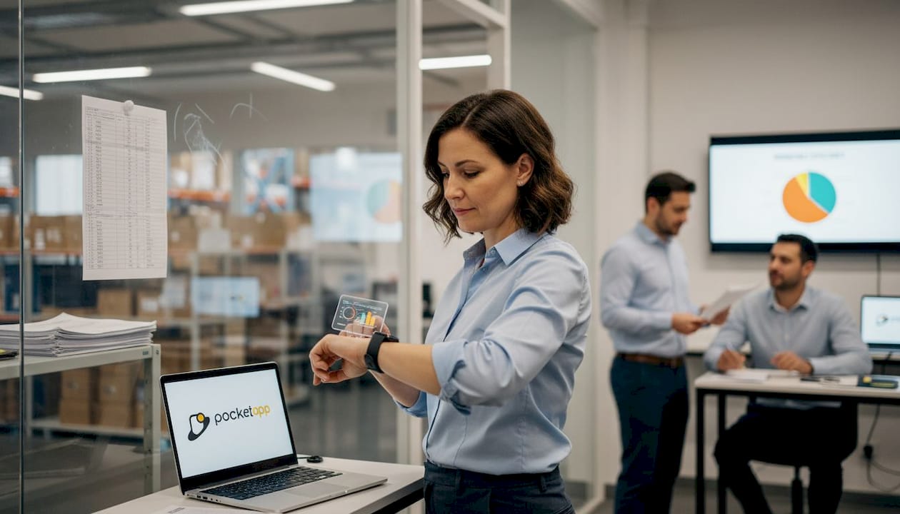 Supervisor monitoring efficiency with wearable app