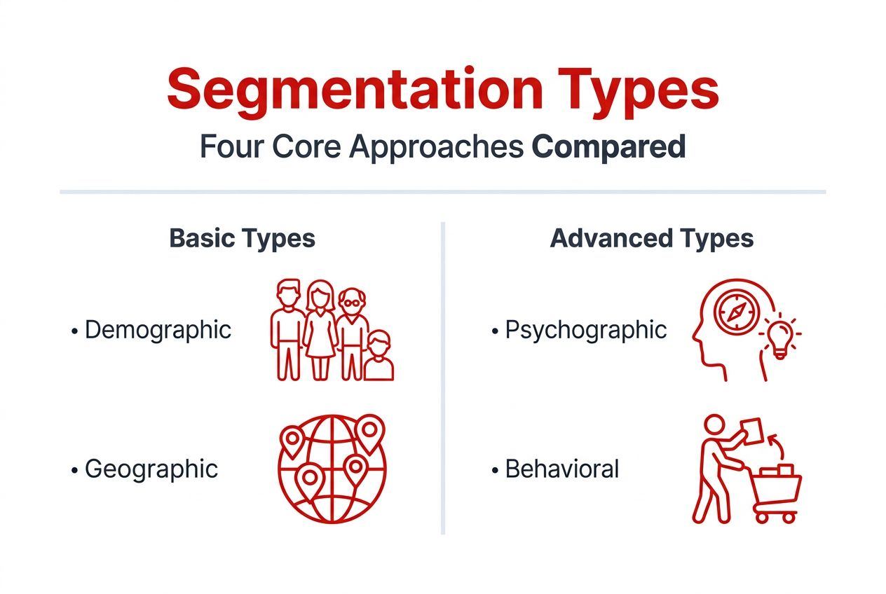 Infographic on segmentation types and categories