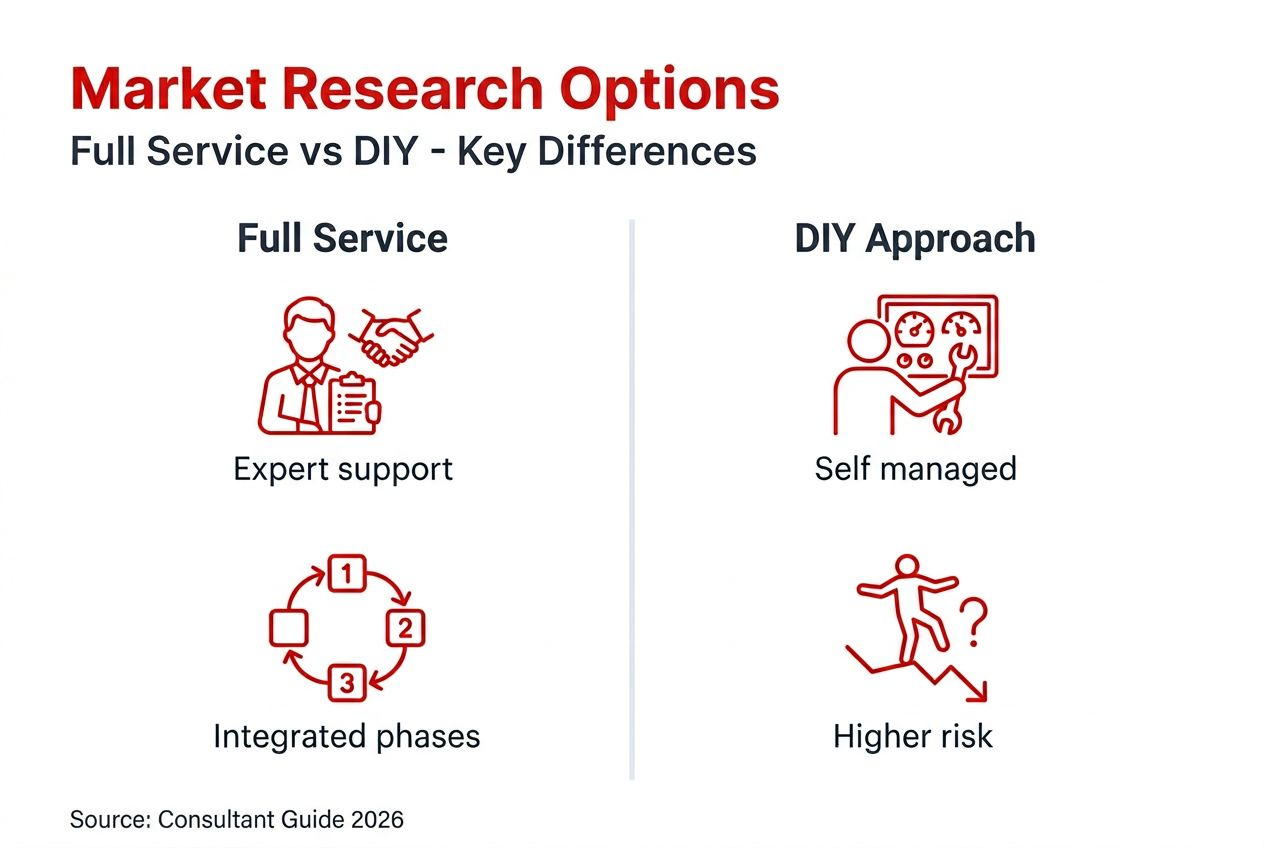 Infographic comparing full service and DIY research