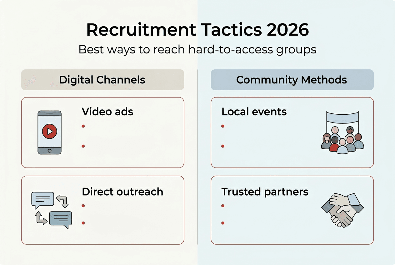 Infographic with digital and community tactics