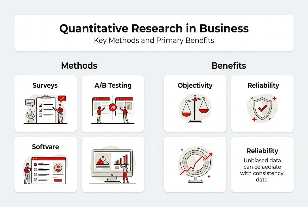 Infographic on quantitative methods and benefits