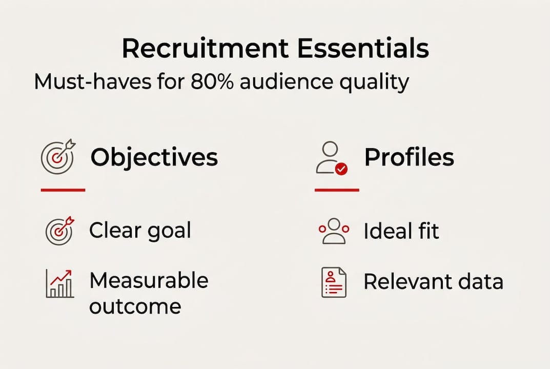 Infographic on recruitment essentials and profiles
