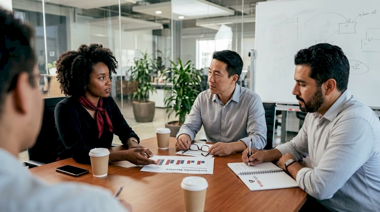 Team discussing inclusive sample strategies