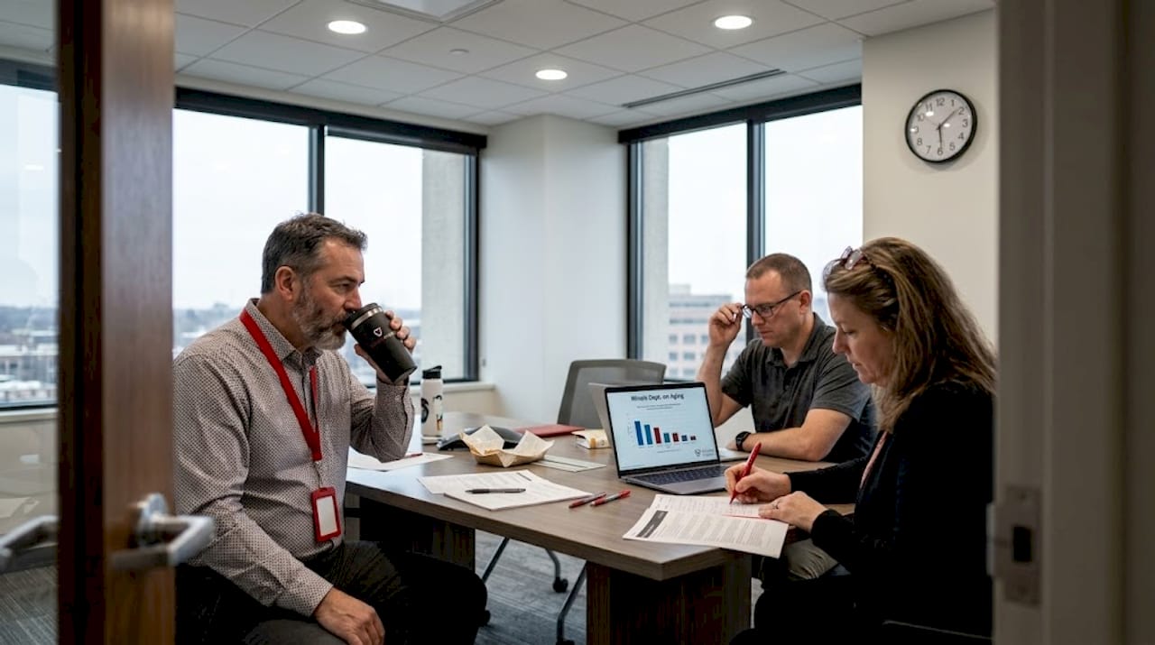 Agency team meeting about data results