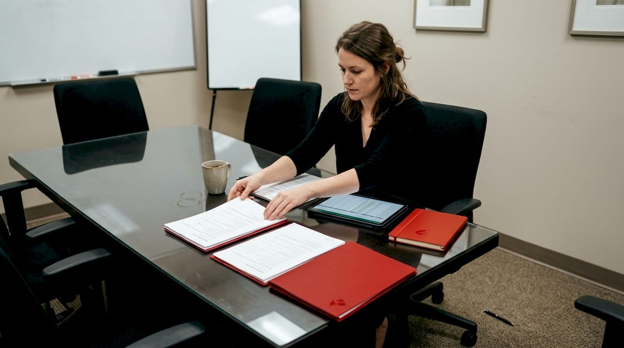 Analyst preparing survey control group materials