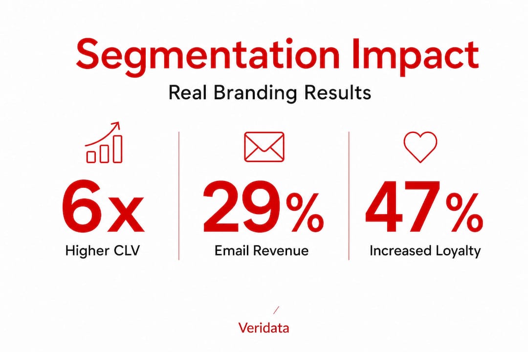 Infographic showing key segmentation brand impact stats