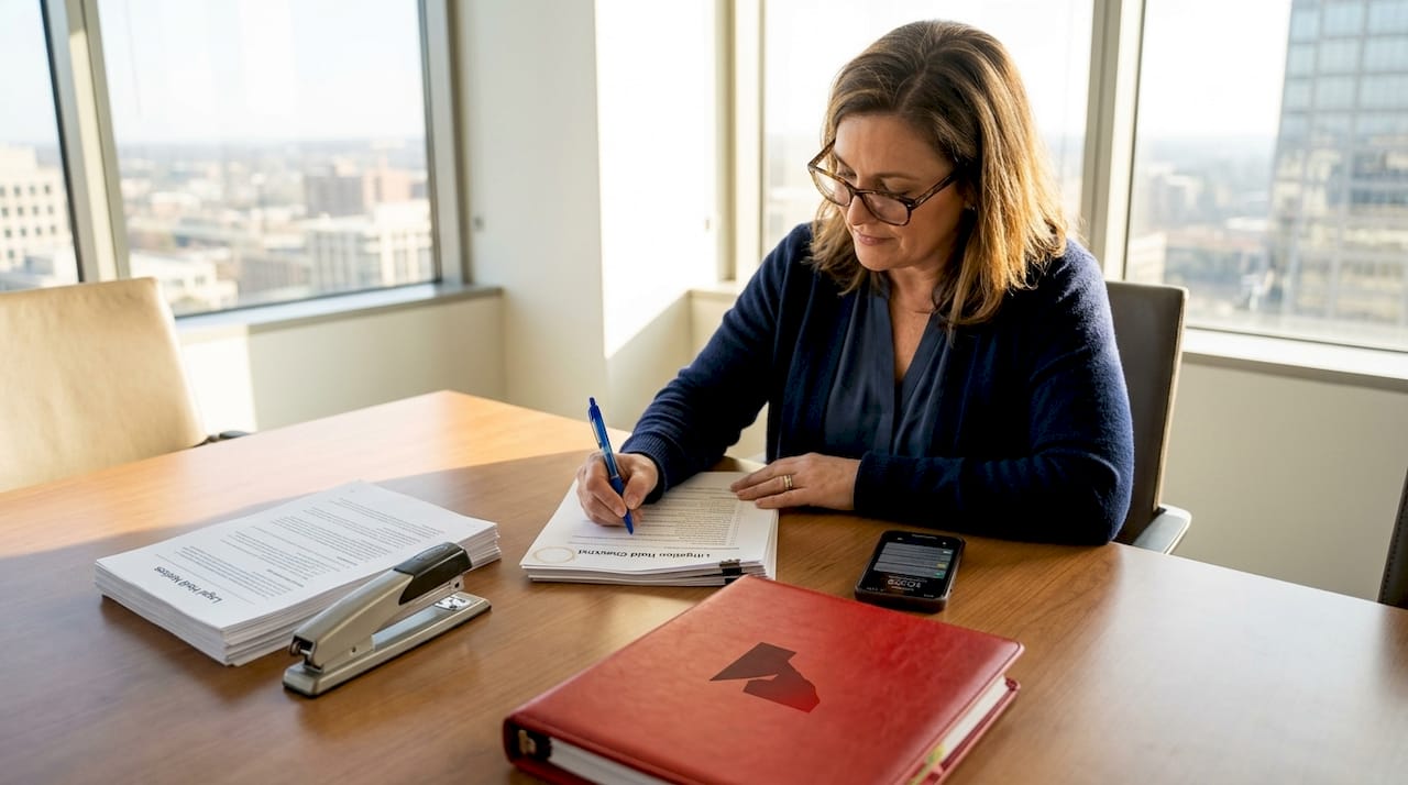 Paralegal updating litigation hold documents