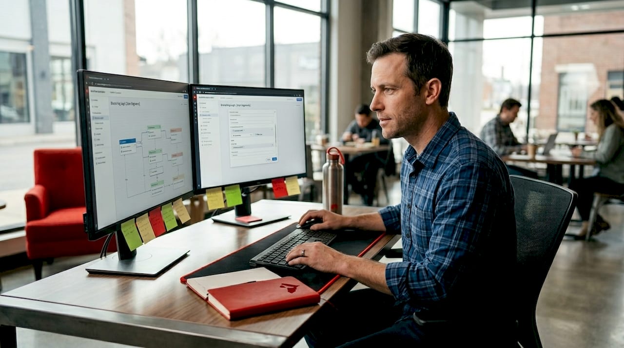 Data analyst configuring complex survey logic