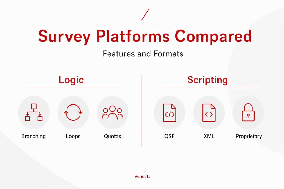 Infographic comparing survey platform features