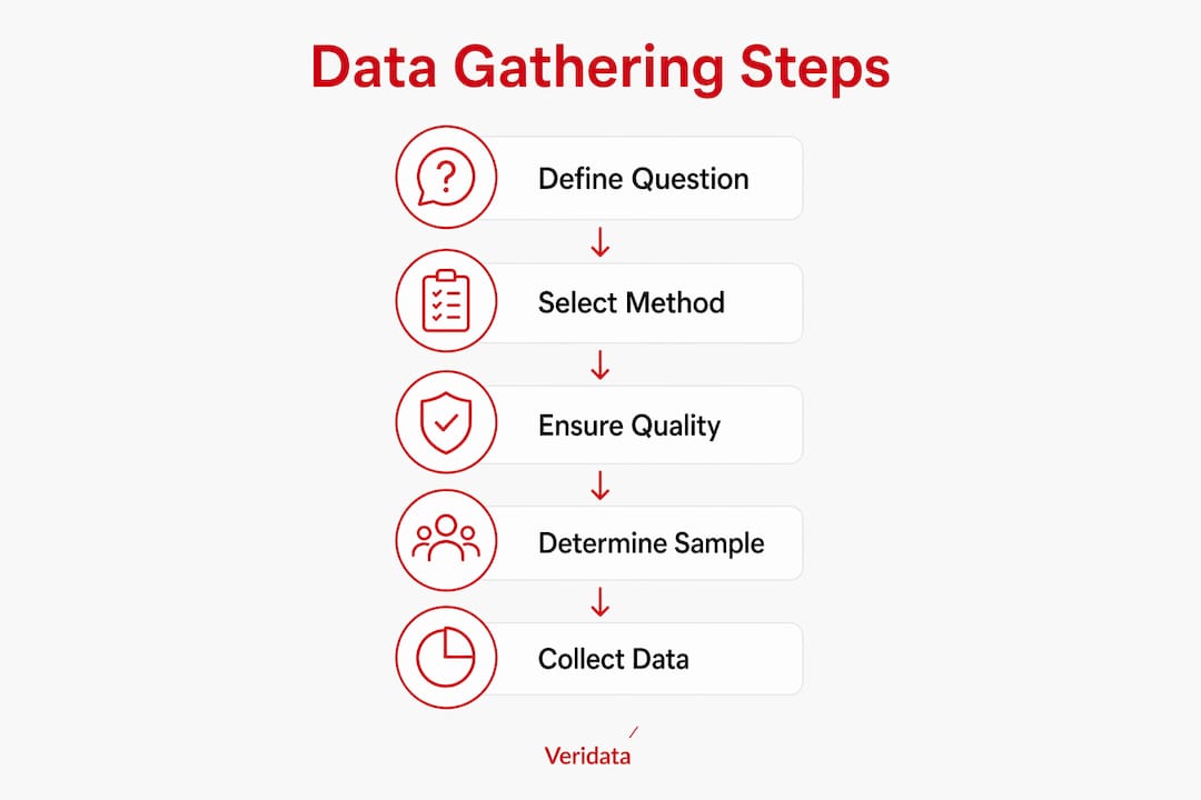 Infographic outlining key quantitative data gathering steps