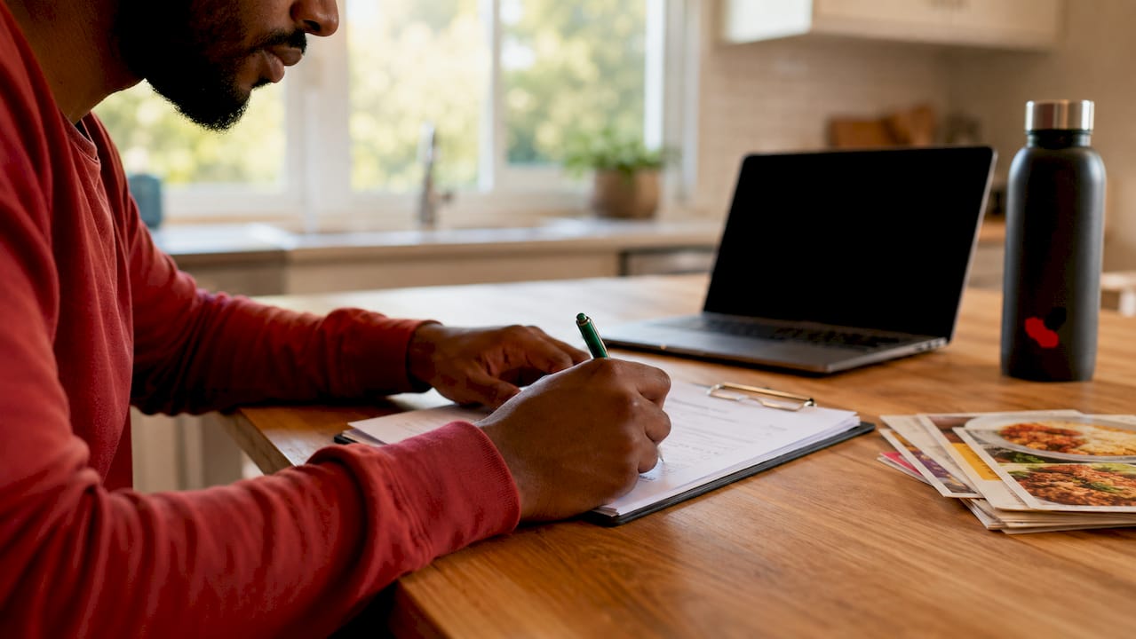 Analyst filling out participant criteria checklist