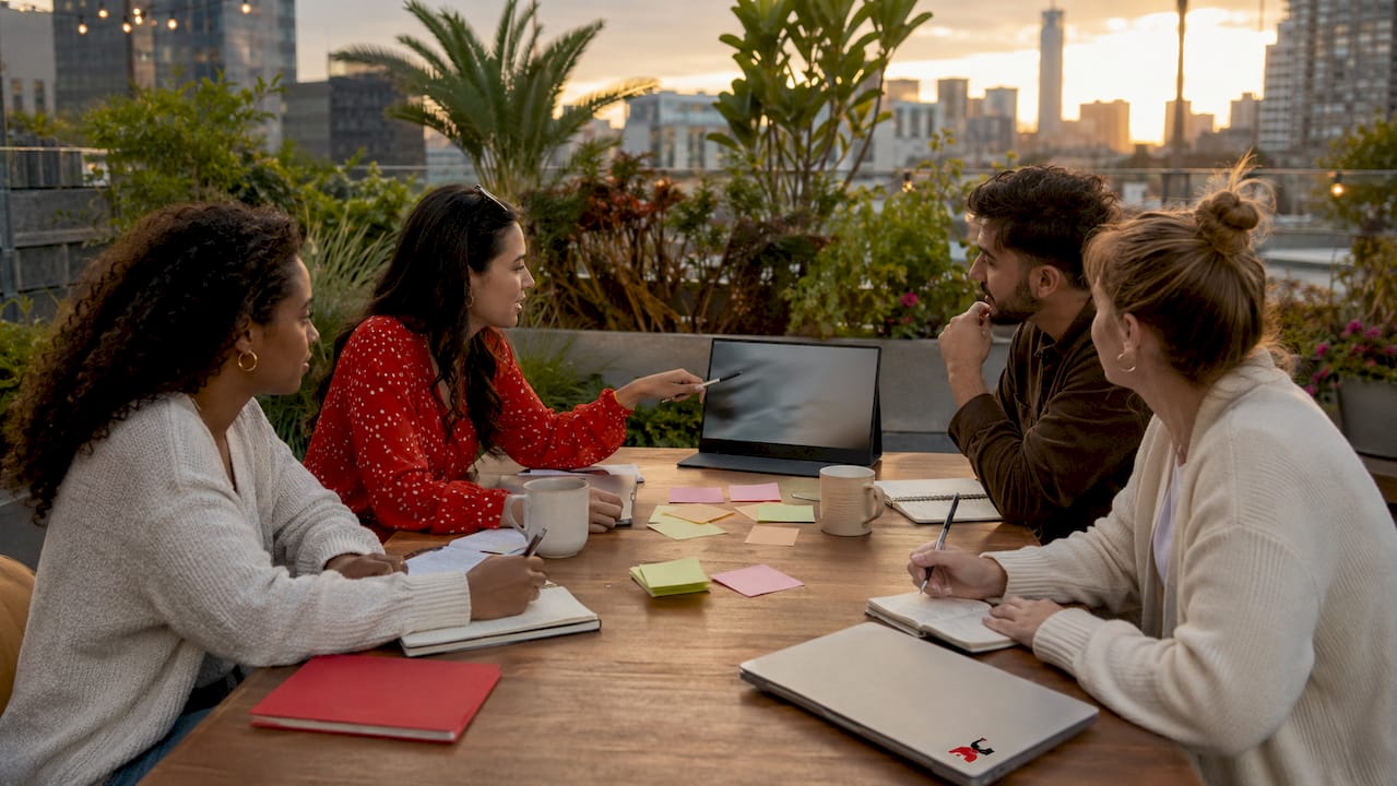 Team discussing 2026 industrial market trends in conference room