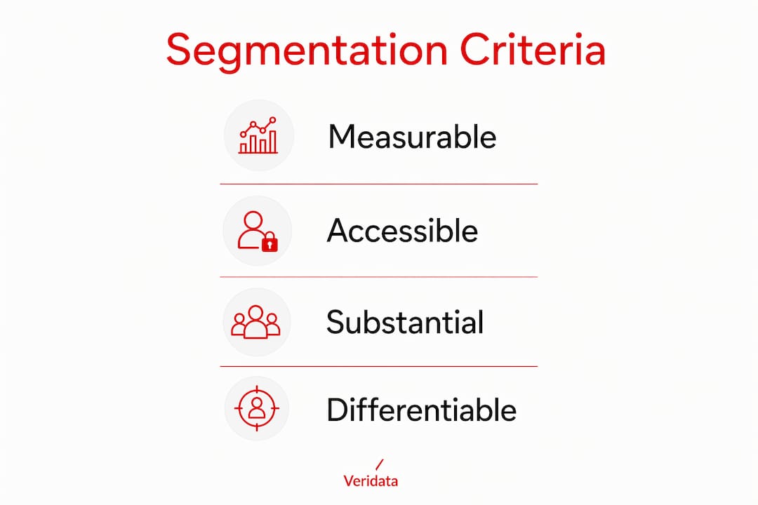 Infographic showing four key actionable segmentation criteria