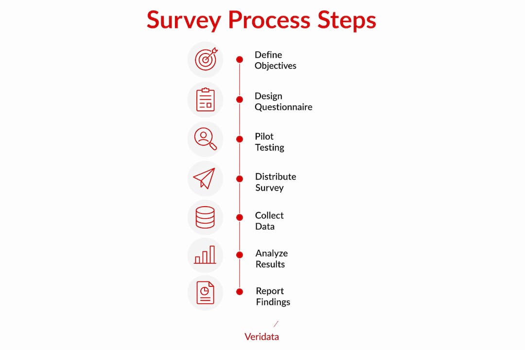 Infographic outlining government survey process