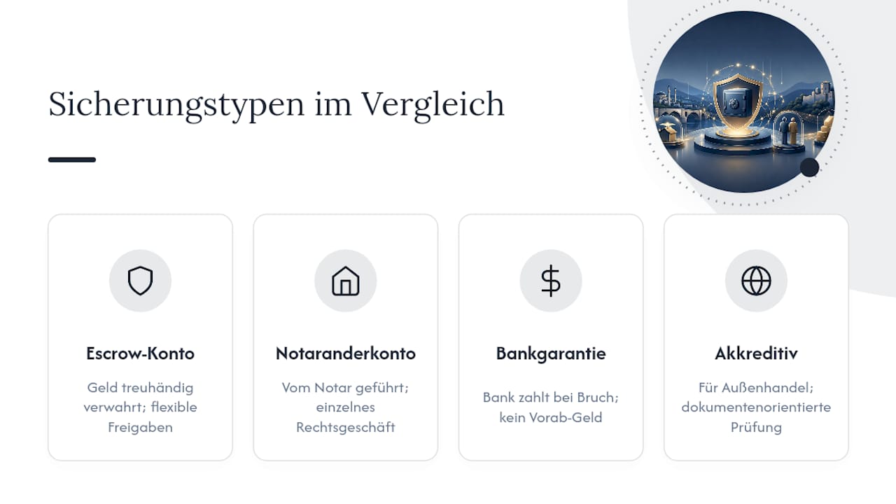 Vergleich von vier Treuhandlösungen