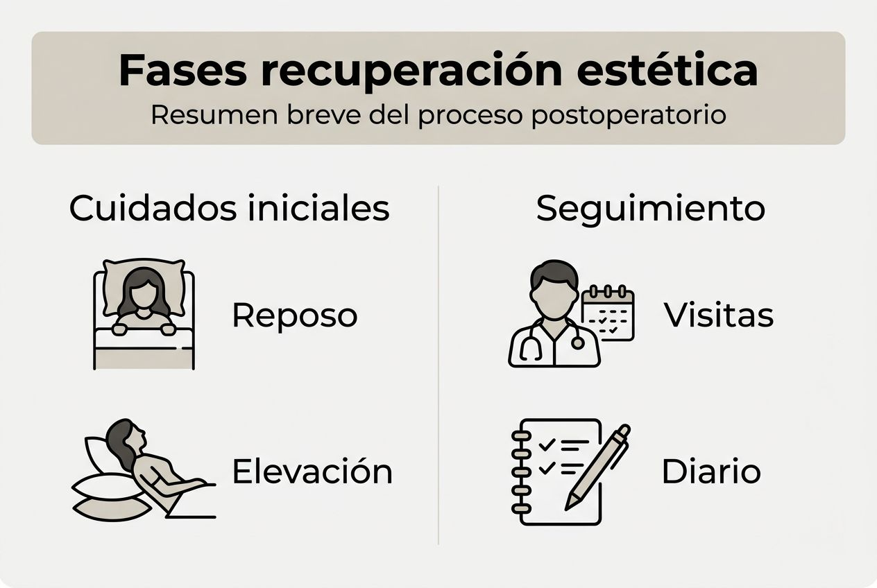 Infografía sobre las etapas clave en la recuperación estética