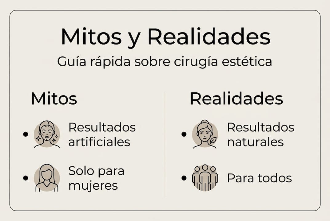 Descubre en esta infografía qué hay de cierto y qué es solo mito sobre la cirugía estética.
