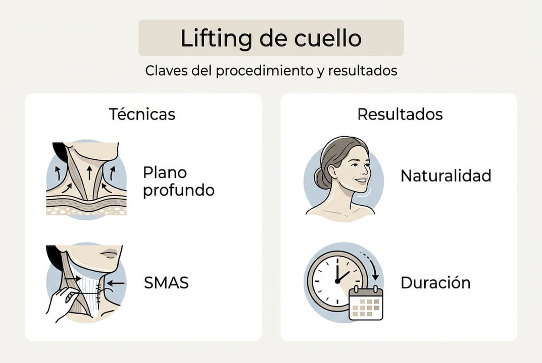 Infografía: todo sobre el lifting de cuello, técnicas y resultados
