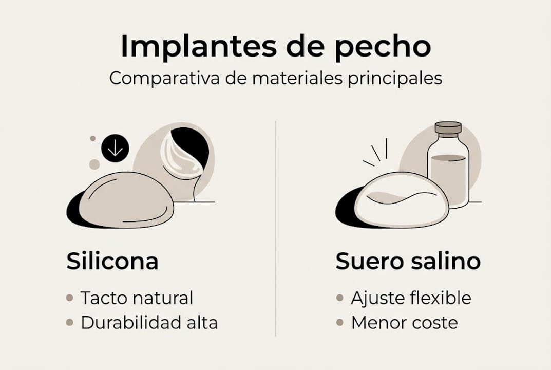 Infografía: Diferencias entre implantes de silicona y de suero salino