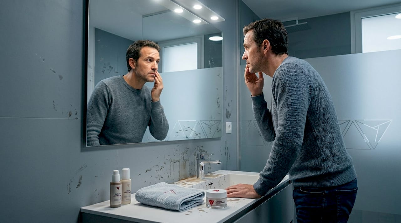 La paciente evalúa los resultados de su tratamiento facial.