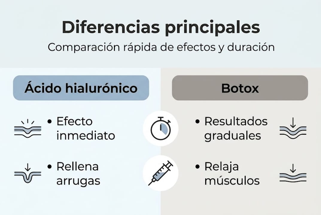 Infografía: ¿En qué se diferencian el botox y el ácido hialurónico?