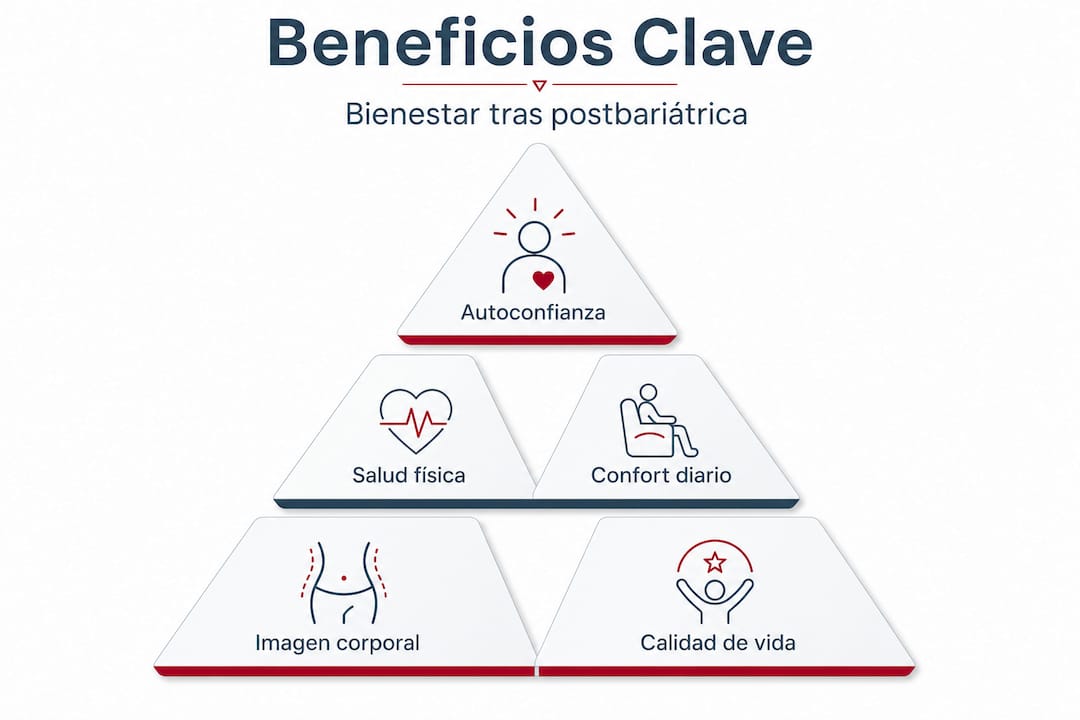 Infografía sobre los principales beneficios tras una cirugía bariátrica
