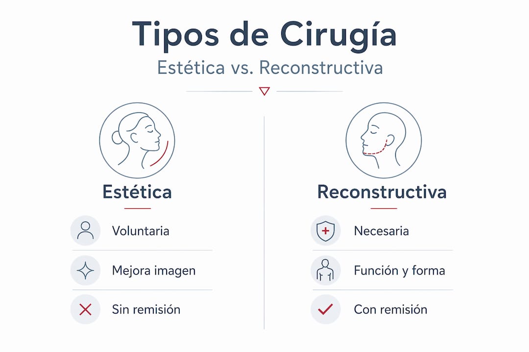 Infografía sobre las distintas opciones de cirugía y los requisitos para cada una