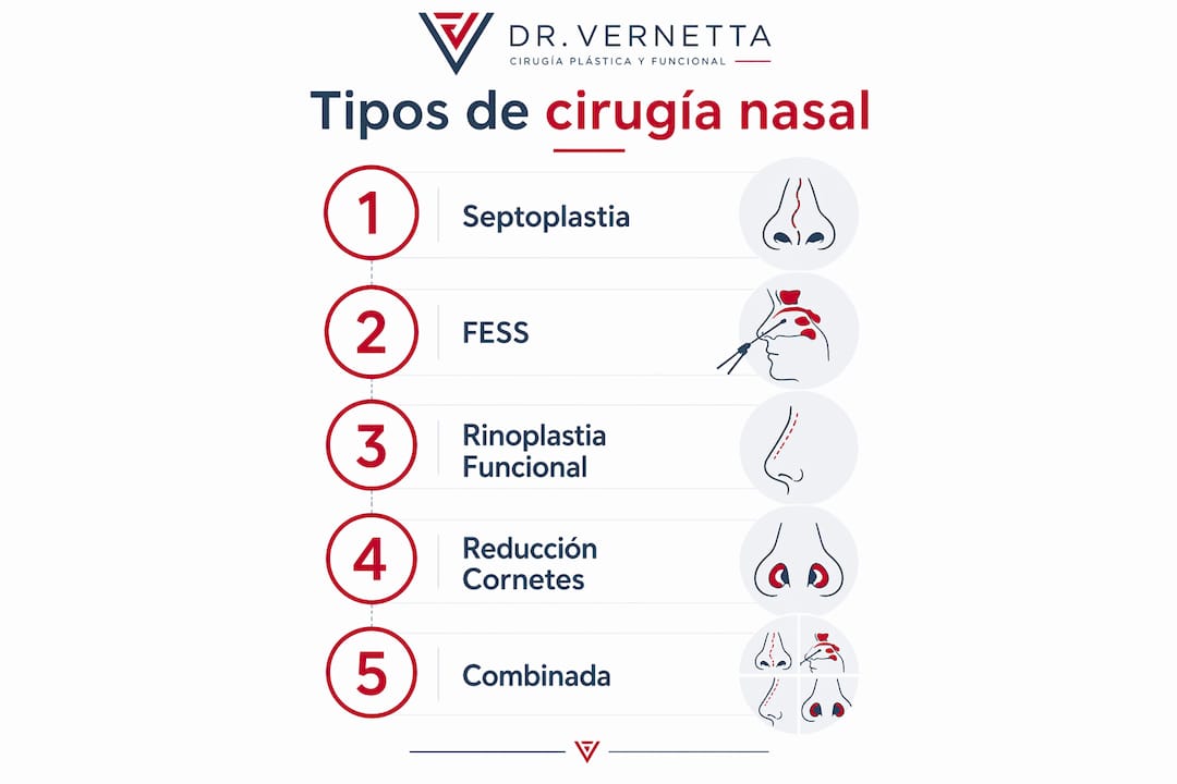 Infografía: principales técnicas de cirugía funcional nasal explicadas paso a paso