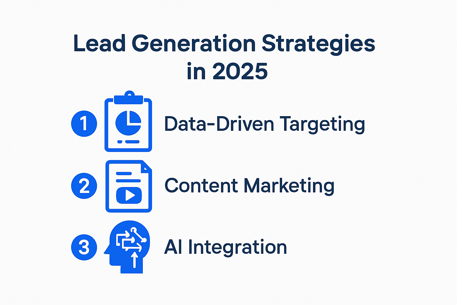Infographic showing lead generation strategies for 2025