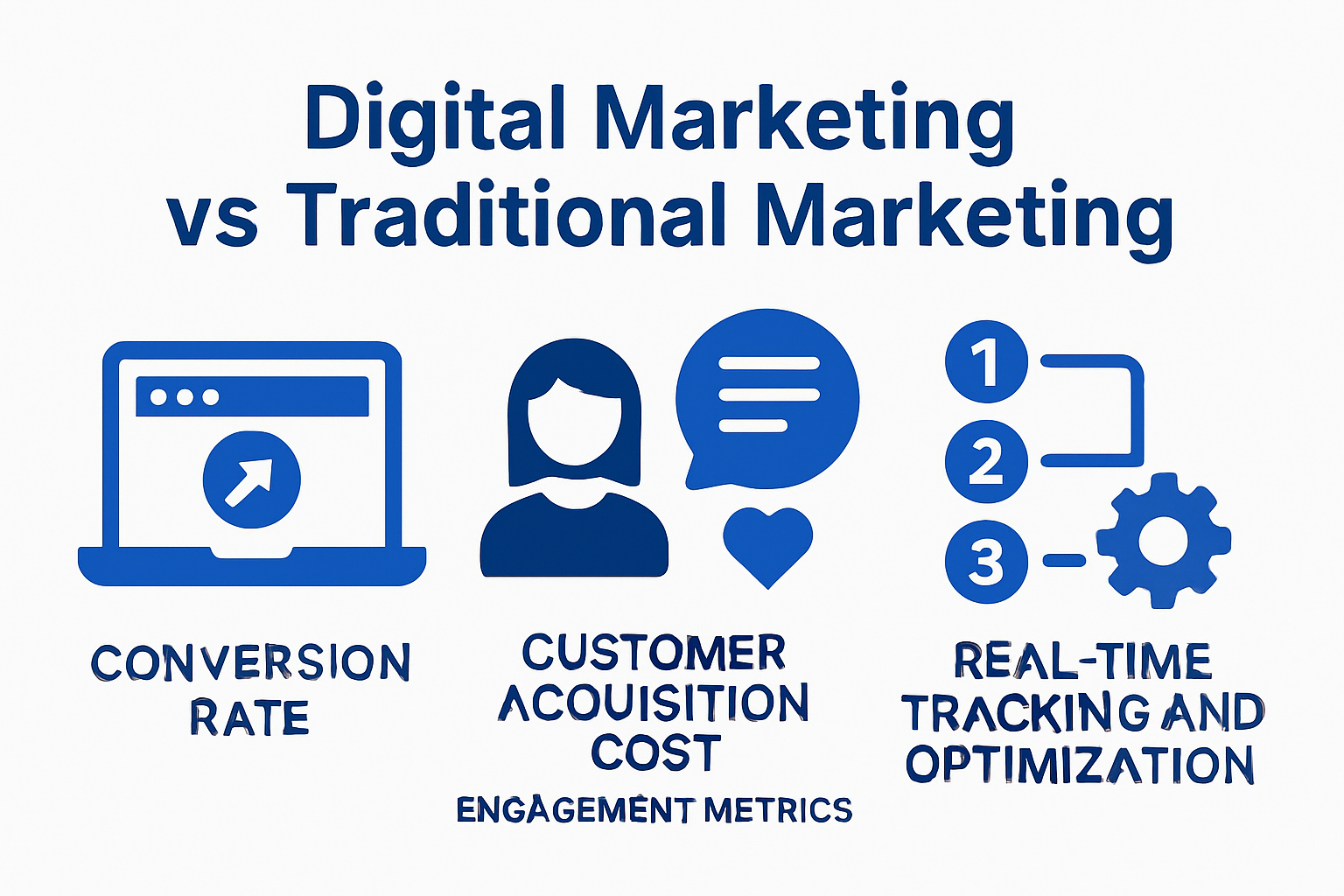 Infographic comparing digital and traditional marketing performance metrics