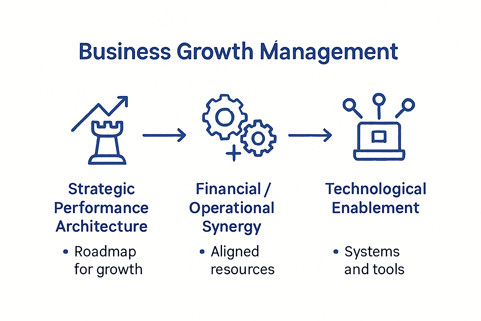 Infographic showing key concepts in business growth management