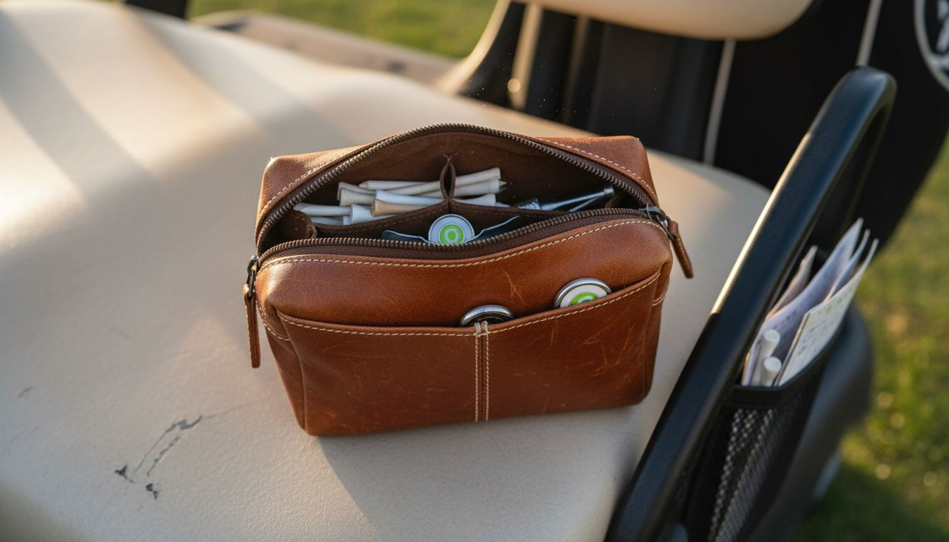 Golf utility pouch with organized accessories