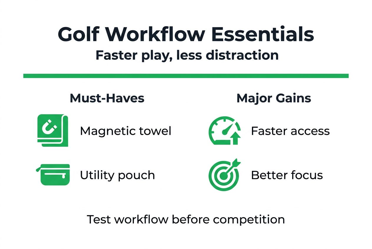 Infographic: golf workflow essentials versus benefits