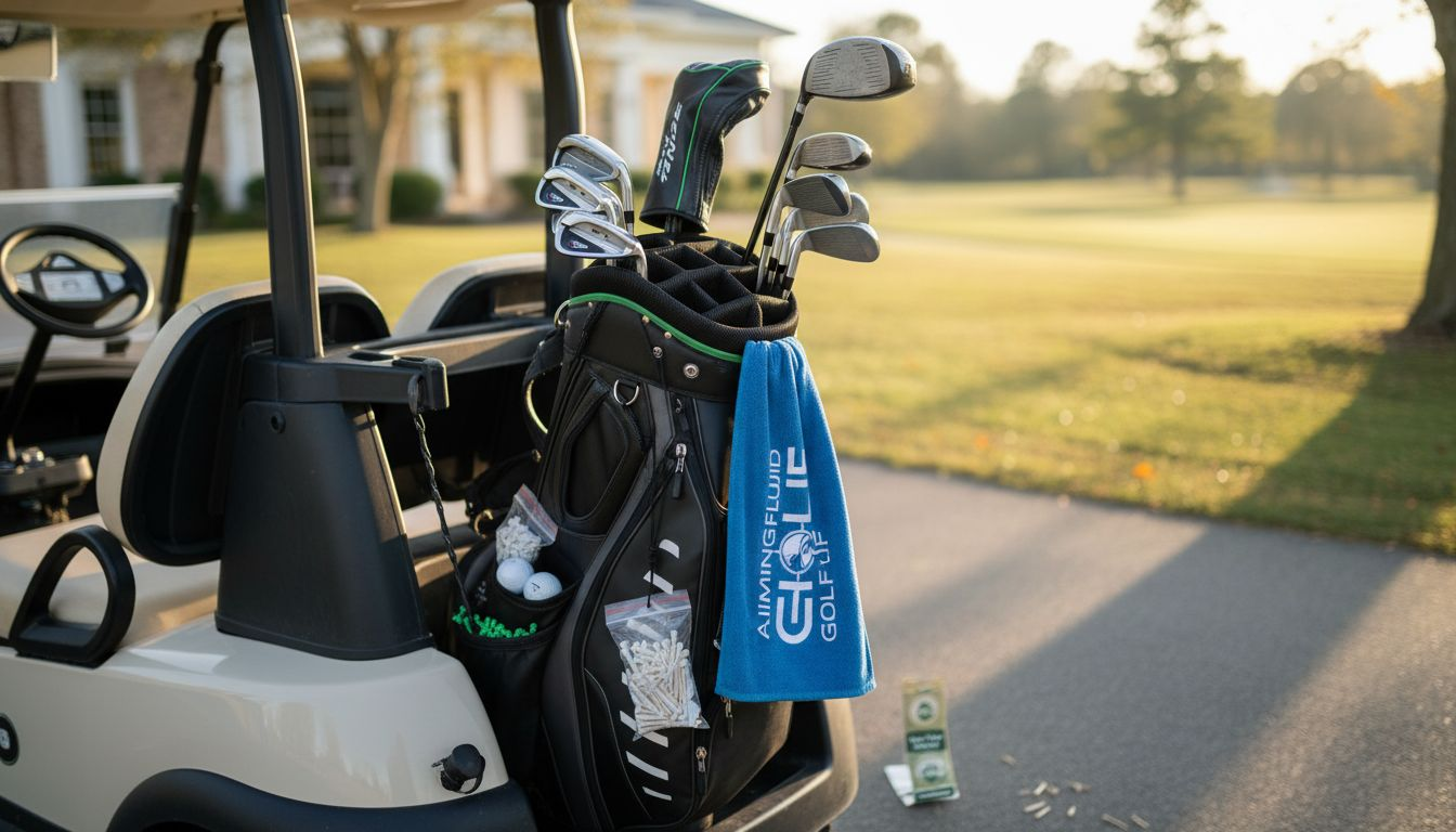 Open premium golf bag with organized compartments