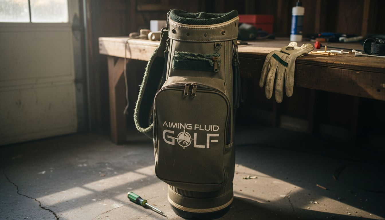 Golf bag showing reinforced stitching details