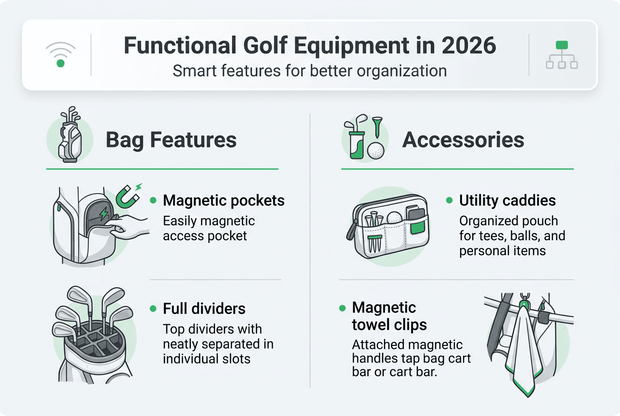 Infographic on functional golf bag essentials 2026