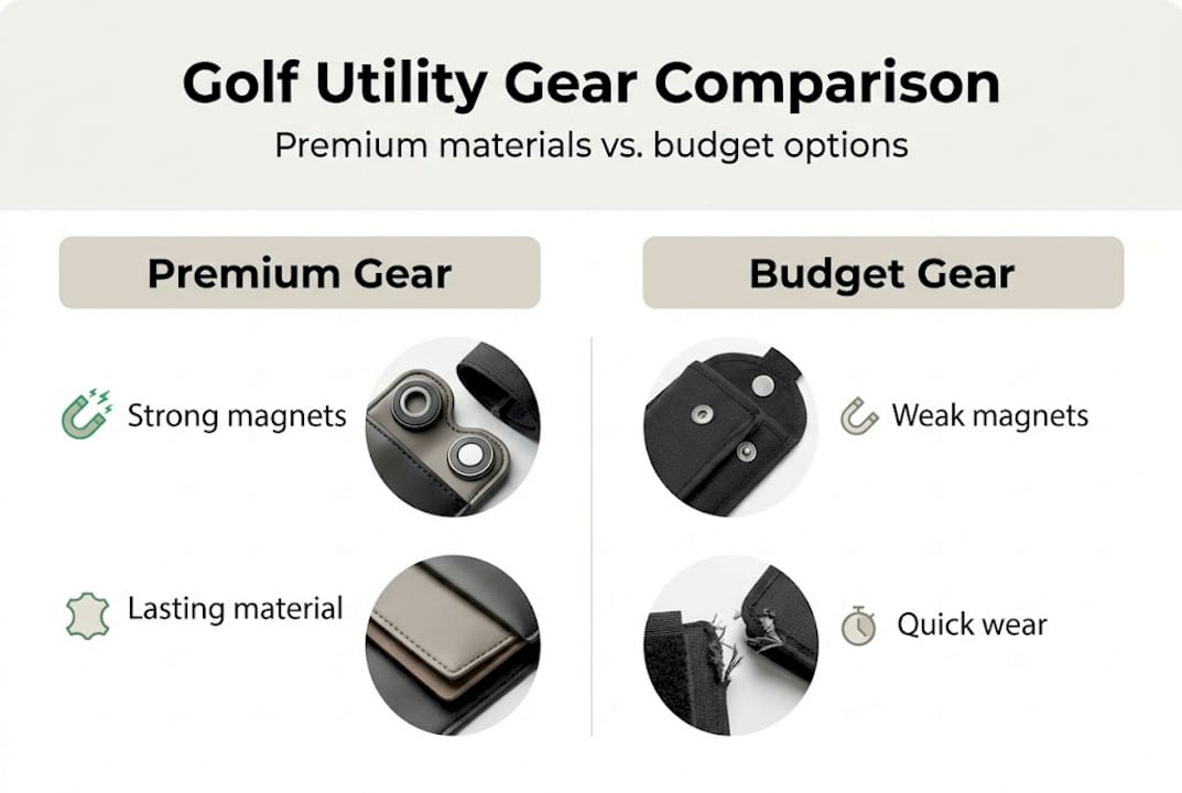 Infographic comparing premium and budget golf gear