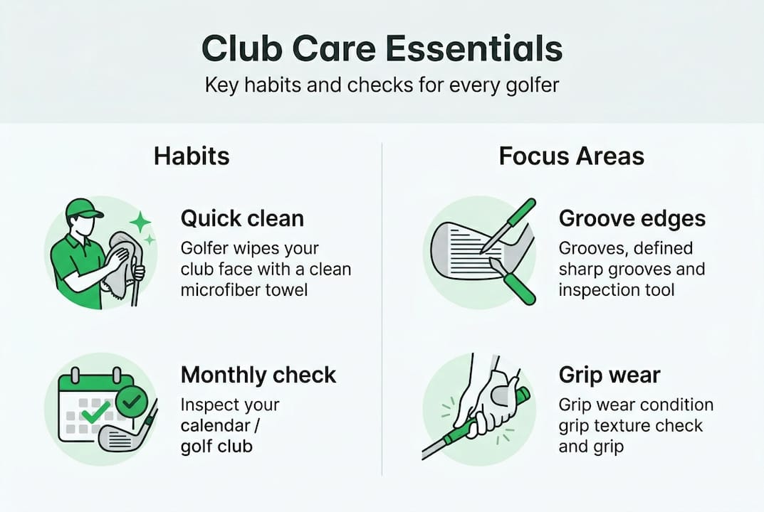 Infographic summarizing golf club care habits