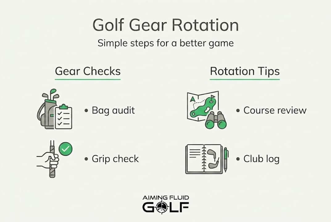 Infographic showing golf gear rotation tips