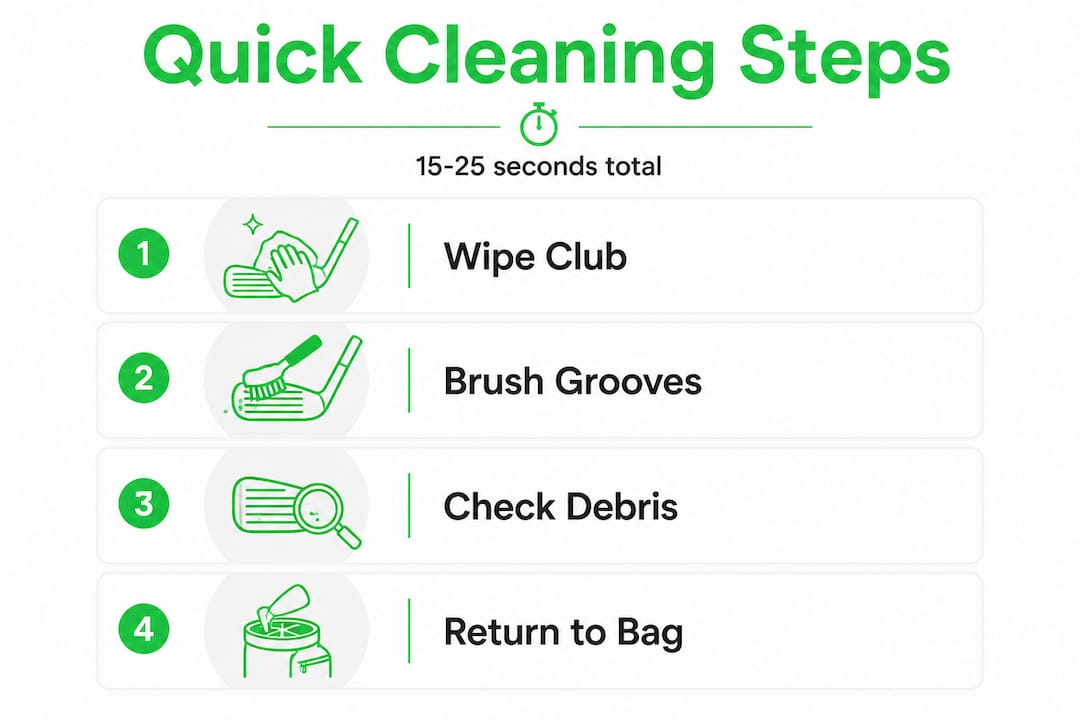Infographic showing fast club cleaning steps