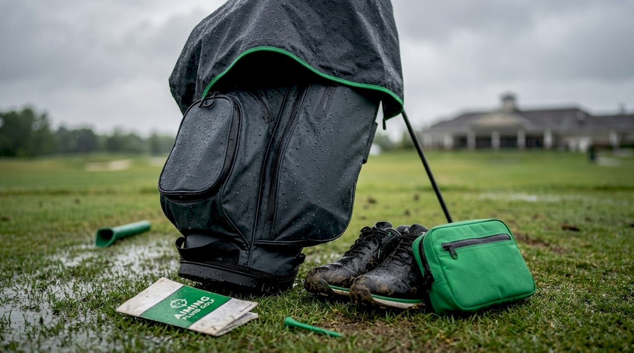 Waterproof golf bag with rain cover