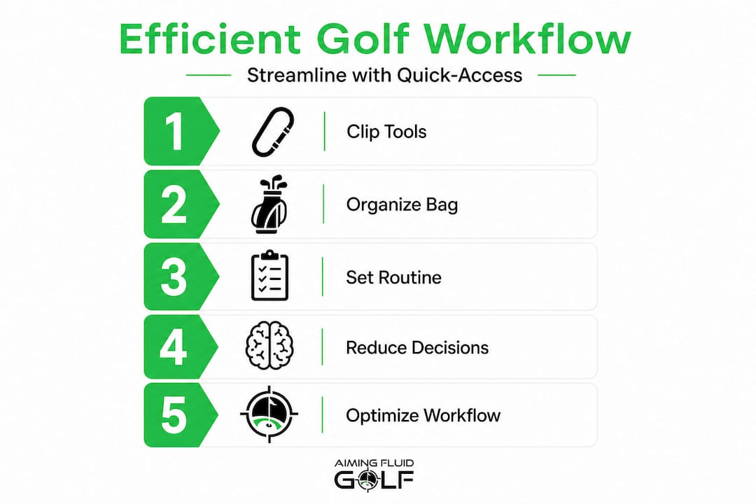 Infographic shows efficient golf workflow steps