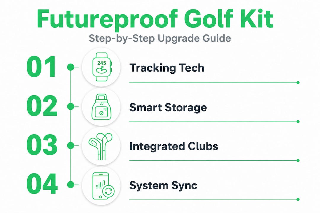 Infographic showing futureproof golf kit steps