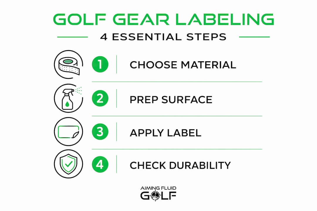 Infographic of four step golf labeling process